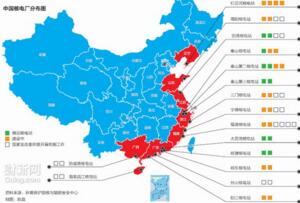 2019中国核电站分布图,截止2018年共计22座(其中11座在建)